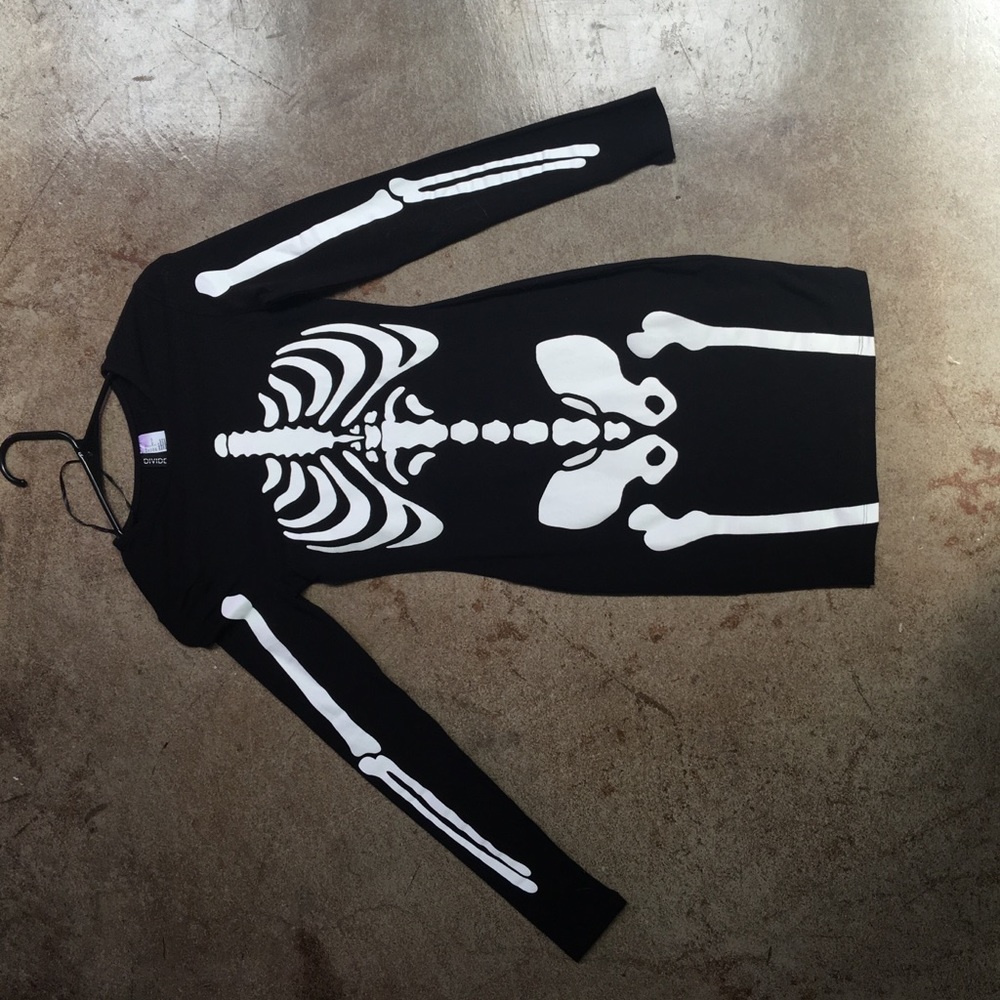 H and M spooky skeleton dress